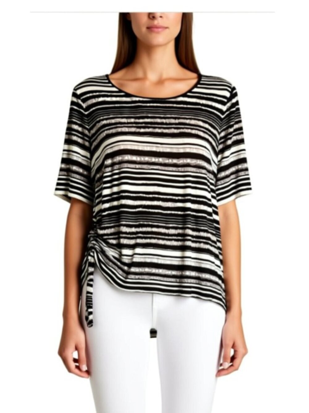 Chico's  Side Ruched Top Size 2 NWOT (B18)
